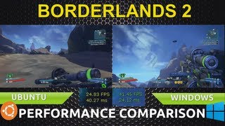 Ubuntu 1304 VS Windows 8 Borderlands 2 Comparison [upl. by Macrae]