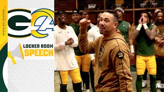 Locker room speech Matt LaFleur calls out clutch performances after Packers beat Rams [upl. by Nanoc]