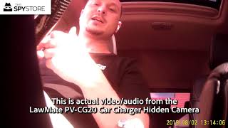 LawMate® PVCG20 Car Charger Hidden Camera  Test Footage [upl. by Alieka808]