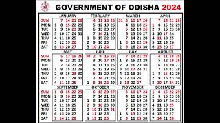 2024 Odisha govt calendar for all [upl. by Erlinna498]