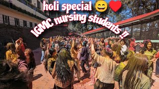 Holi at IGMC nursingstudent 😉💓 shristti youtube igmc holi holispecial collegelife medicos [upl. by Idihsar]