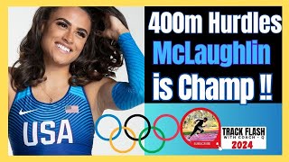 Sydney McLaughlinLevrones Historic Olympic 400m Hurdles World Record 5037 Victory [upl. by Tartaglia]