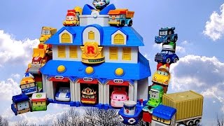 Full Set RoboCar Poli DieCast Toys and Station Unbox and Play  Long Video 로보카 폴리 [upl. by Kenay337]