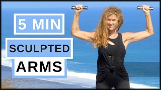 7 Minute Sculpted Arm Indoor Workout For Women With Weights [upl. by Etireugram]