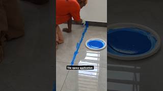 Tile epoxy application epoxy epoxyresin tiles epoxyideas groutingshortsshortsfeed [upl. by Nynahs112]