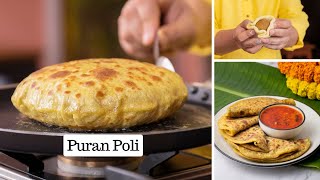 Puran Poli Recipe  पुरण पोली  Perfect Puran Poli  Meetha Parantha  Quick Dessert  Kunal Kapur [upl. by Dwayne]