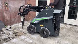 Lithiumion Battery Powered SHERPA Z20 Mini Loader with Demolition Hammer [upl. by Yzeerb452]