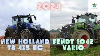 NEW HOLLAND T8 435 UC VS FENDT 1042 VARIO  top  Tractor aziendaagricola newholland fendt [upl. by Ecirp]