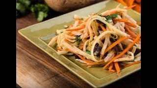 Jicama and Carrot Julienne Organic Salad [upl. by Aihsakal545]