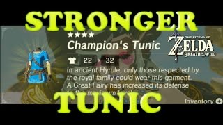 HOW TO ENHANCE BLUE CHAMPIONS TUNIC Zelda BotW Faroshs Horn GUIDE [upl. by Nosreip286]