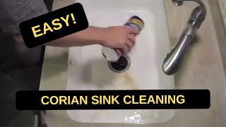 How to Easily Clean Your Corian Solid Surface Kitchen Sink [upl. by Ylloh]