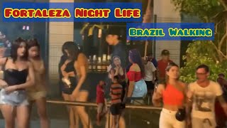 Brazil Fortaleza Nightlife Walking [upl. by Vaenfila]