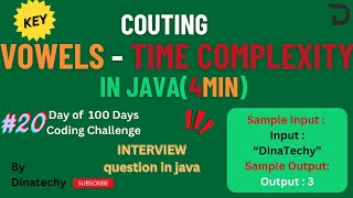 Time Complexity  Counting Vowels in a String  Explained in Tamil  Java  MNC  DinaTechy [upl. by Ier]