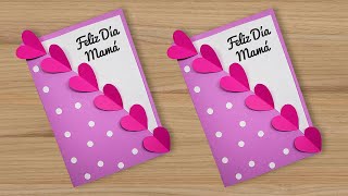 TARJETA para el DÍA DE LA MUJERMADRE en forma de CORAZON Handmade Mothers Day Card  TARJETAS [upl. by Draper]