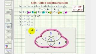 Ex Find Intersections and Unions of Three Sets Using a Venn diagram short [upl. by Inimod499]