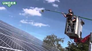 Solar Panel Cleaning with Unger HiFlo System  Video Unger [upl. by Nesyla]