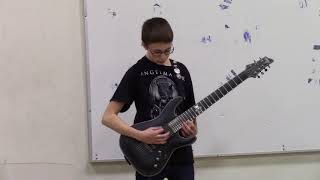 7th Grade Guitarist plays metal at his school talent show [upl. by Nakada438]