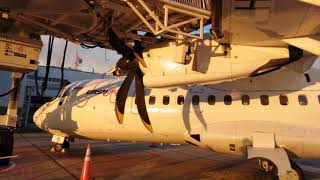 EasyFLY ATR 42 striking air bridge while parking [upl. by Emirac995]