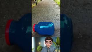 Beautiful blue colour bottle breaking through stairs funny reaction shorts 😂😂  shorts ytshorts [upl. by Nylanna]