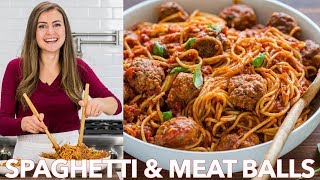 How To Make Spaghetti and Meatballs Recipe  Homemade Marinara Sauce [upl. by Laamak]