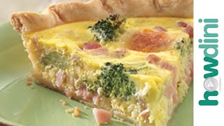 Quiche recipe  How to make ham and broccoli quiche [upl. by Elbys]