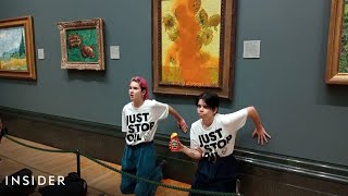 Why Climate Activists Are Throwing Food At Expensive Art  Insider News [upl. by Constantine]