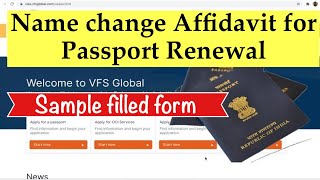 Name Change Affidavit for Indian Passport Renewal  Sample and steps to fill [upl. by Raddie]