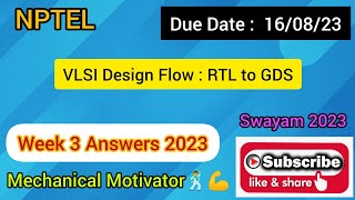 VLSI Design Flow  RTL to GDS  Week 3 Quiz  Assignment 3 Solution  NPTEL  SWAYAM 2023 [upl. by Springer]