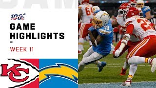 Chiefs vs Chargers Week 11 Highlights  NFL 2019 [upl. by Gordy714]