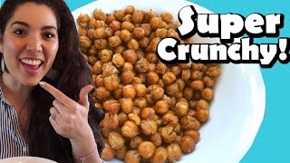 Crispy Garlic Chickpeas Snack  How to Make Crispy Oven Garbanzo Beans Vegan [upl. by Aidroc]