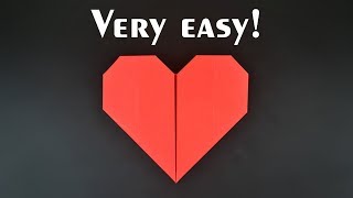 Easiest Origami Heart Ever  Tutorial in English BR [upl. by Akiehsal]