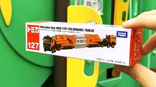 Unboxing Tomica MercedesBenz 4850 Type 240 Schnabel Trailer多美小汽車4850梅賽德斯賓士240型拖車 [upl. by Eilatam]