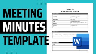 A4 Meeting Minutes Template in MS Word  Meeting Minutes Template Design [upl. by Winthrop]