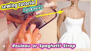 🧵 How to Make Spaghetti Straps × Making Rouleau Straps for a Wedding Dress × Sewing Tutorial [upl. by Pacien]