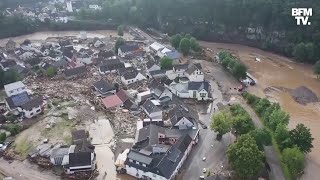 Inondations en Allemagne ces images aériennes montrent la ville de Schuld complètement dévastée [upl. by Iggam]