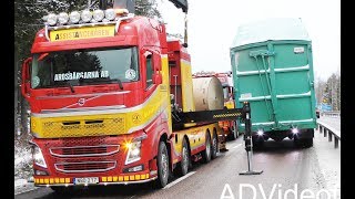 Heavy Recovery of Renault Semitraler Arosbärgarna Sweden 4K [upl. by Infeld]