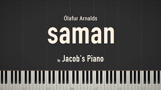 saman  Ólafur Arnalds \\ Synthesia Piano Tutorial [upl. by Prady]