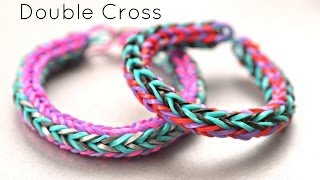 How to Make a Double Cross Rainbow Loom Bracelet [upl. by Rigby118]