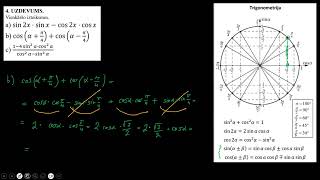 Matemātika I 8 Trigonometriskās izteiksmes un vienādojumi Izteiksmju pārveidojumi [upl. by Aisenat2]