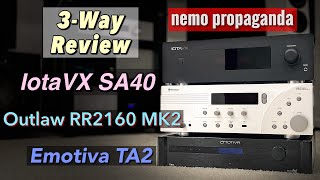 Emotiva TA2 vs IotaVX SA40 vs Outlaw RR2160 MK2 Is there a Best [upl. by Aria]