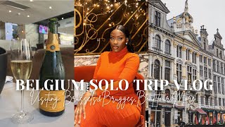 SOLO TRAVEL VLOG BELGIUM🇧🇪Enjoying my own companySightseeing in Brussels amp BruggeSolo Date ampMORE [upl. by Ynehpets]