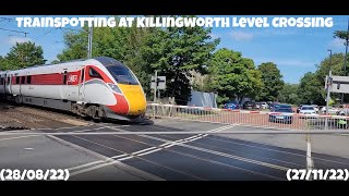 Trains at Killingworth Level Crossing 280822  271122 [upl. by Ellenad]