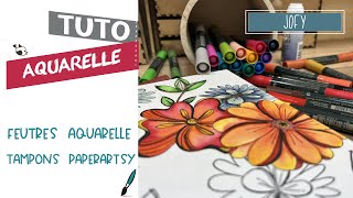 tuto feutre aquarelle et tampons paperartsy [upl. by Bonucci]