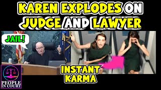 KAREN ARGUES HER WAY BACK IN JAIL  INSTANT KARMA  FIRES LAWYER [upl. by Tory815]