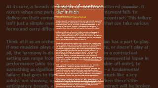 Exploring Breach of Contract Definitions and Implications in Construction Contracts [upl. by Haral]