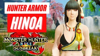 New Hinoa Hunter Armor Voice Pack DLC Gameplay Trailer Monster Hunter Rise Sunbreak News [upl. by Oicinoid]