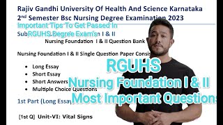 RGUHS Nursing Foundation Important Questions  2nd Semester Bsc Nursing  Rguhs degree Exam Tips [upl. by Alroy]