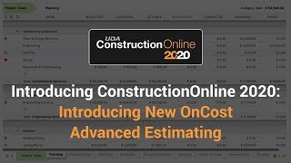 ConstructionOnline 2020 Introducing New OnCost Advanced Estimating [upl. by Neleh]