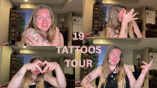 19 TATTOOS AT 19 tattoo tour 2024 [upl. by Airat]