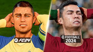 EA Sports FC 24 vs eFootball 2024 Comparison  Graphics Player Animation Facial Expressions more [upl. by Erodisi]